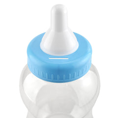 Homeford jumbo milk bottle coin bank side view, decorative party accent.