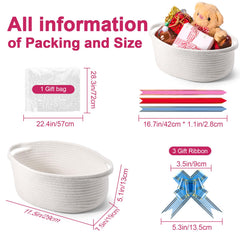 HomeGuSu baby gift basket handle weave detail highlights durability for easy transport.