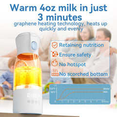 HOMEHELP warmer side view showing built in formula storage for travel