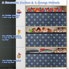 HOMEMARVEL large toy chest Oxford fabric construction for durable kid-friendly use.