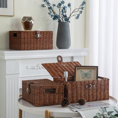 Homepeaz large basket stacked for space-saving nursery organization.