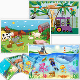 HomeWorthy 60-pack disposable placemats with animal designs keep meals tidy at home.