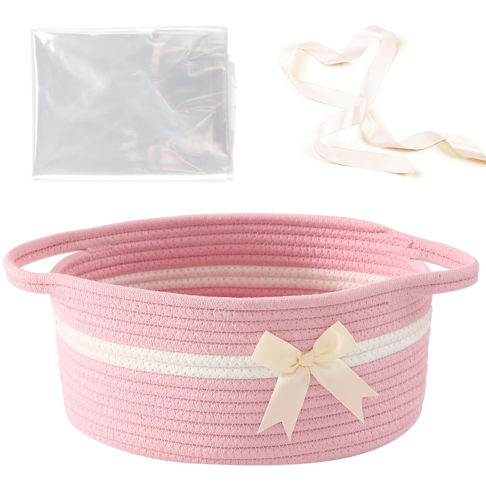 HomeyPine gift basket twelve by eight by five inches with bow for versatile storage