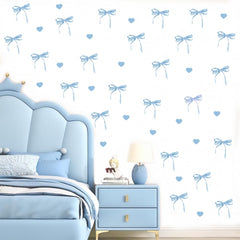 Homie Finds baby-blue wall stickers show peel-and-stick ease for kid-friendly walls