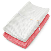 Homiest changing pad cover white-pink, cloud-soft comfort for gentle diaper changes