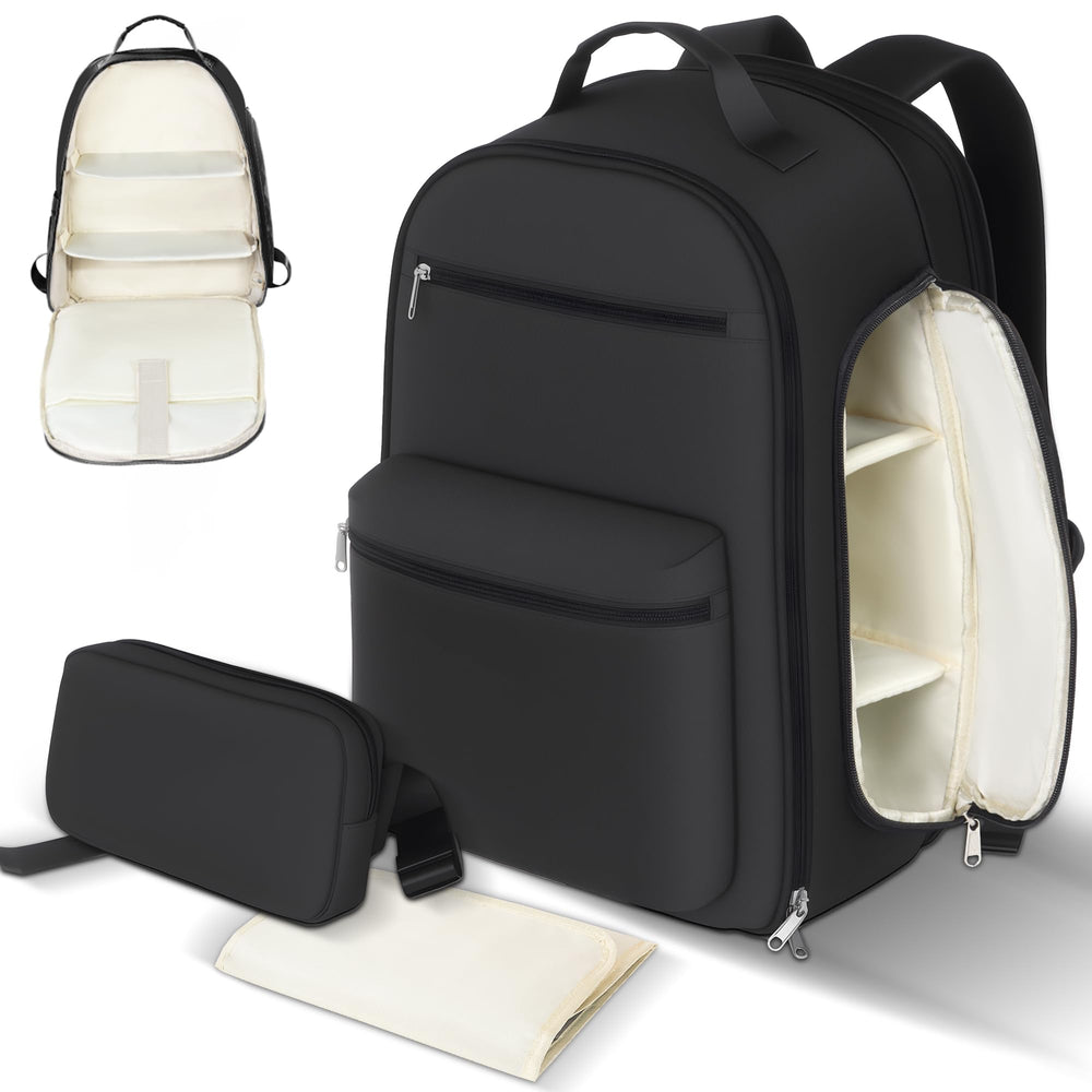 HOMIGLAM diaper backpack main compartment keeps baby gear organized for quick trips.