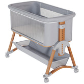 HOMMOW 3-in-1 bassinet exterior in wood-gray for a stylish nursery