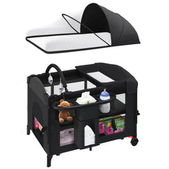 HOMMOW baby bassinet bed-side sleeper with swing tube for soothing nighttime care.