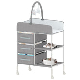 HOMMOW baby changing table wheels enable smooth, quiet mobility for safe diaper changes anywhere.