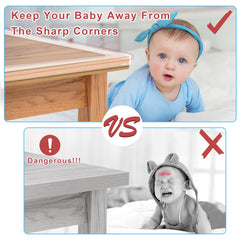 HOMREALM soft-edge protectors in transparent finish soften sharp edges for safer play