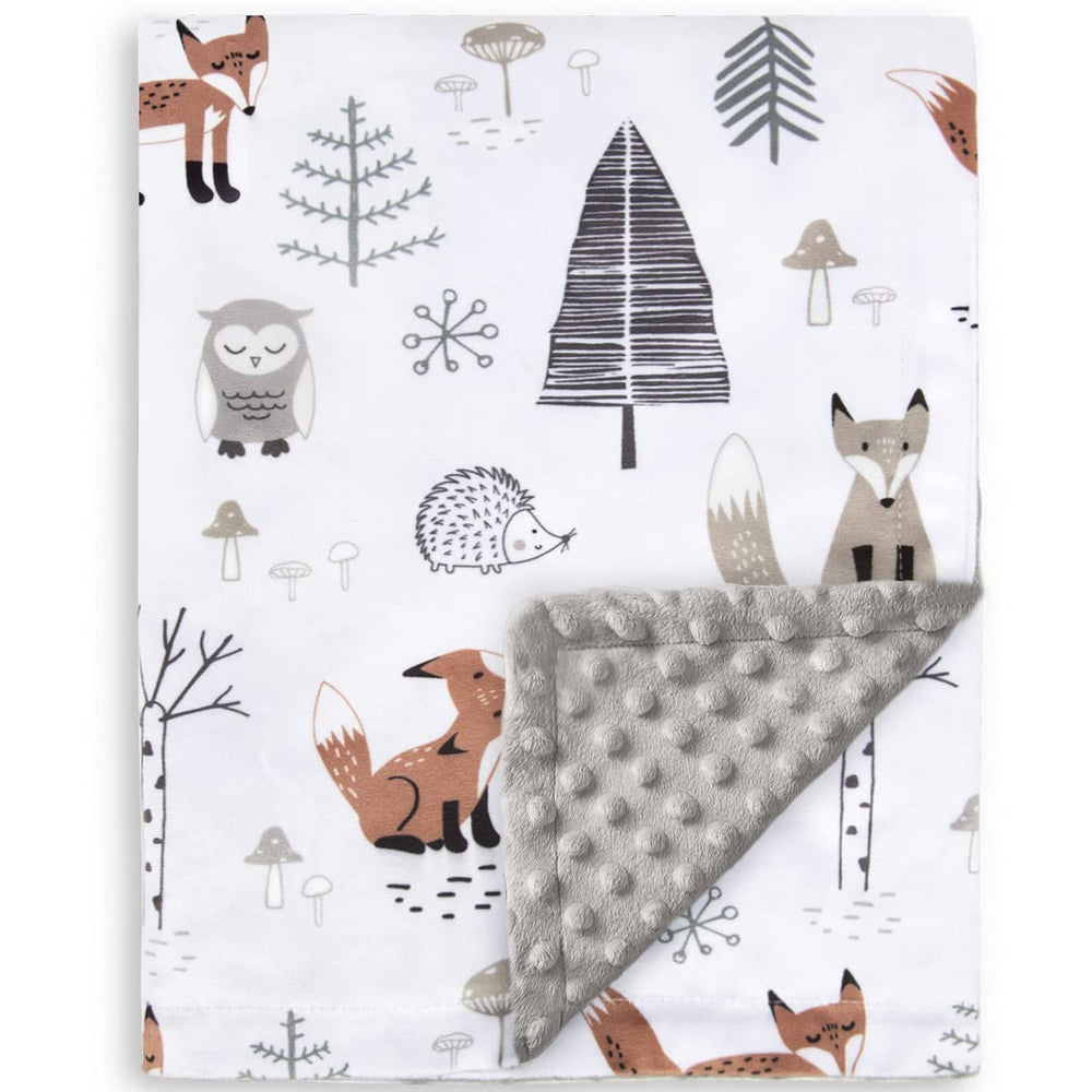 HOMRITAR baby blanket Forest Foxes pattern adds cozy nursery decor and soft comfort