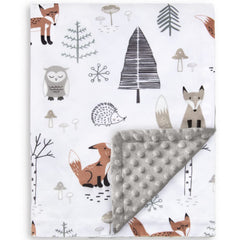 HOMRITAR baby blanket Forest Foxes pattern adds cozy nursery decor and soft comfort