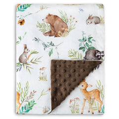 HOMRITAR baby blanket woodland animals print adds cozy nursery decor.