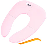 Homsis portable potty seat folded compact in travel bag for easy carry.