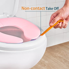 Homsis travel potty seat in its carry bag for easy transport.