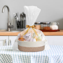 HONCESTA baby nursery bin provides soft, safe organization for essentials.