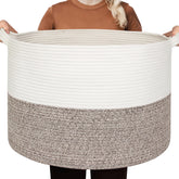 HONCESTA extra-large basket open top for blanket storage and easy access.