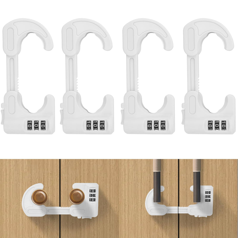 HoneSecur 4-pack cabinet locks ready for use in kitchen and bedroom safety.