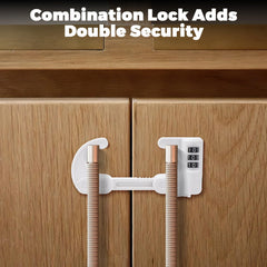 HoneSecur white cabinet lock mounted on a drawer for neat décor.