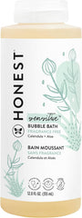The Honest Company baby bubble bath bottle offers gentle, tear-free bubbles for bathtime.