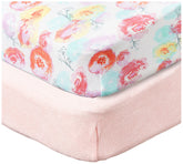 HonestBaby changing pad cover Rose Blossom close-up showing soft organic cotton and cozy texture.