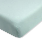 HonestBaby sage crib sheet closeup highlights soft organic cotton for baby comfort.