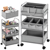 Honeydak 2in1 diaper caddy cart top view shows large storage for diapers and wipes