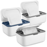 Honeydak baby wipes dispenser blue-gray set enables easy one-handed wipe retrieval