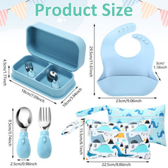 Honeydak divided plates travel set in blue and green for organized meals away from home.