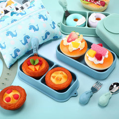 Honeydak stainless steel toddler utensils paired with silicone bowls for durable feeding.