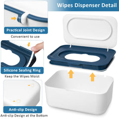 Honeydak wipes dispenser measures 7.5 x 5.2 x 3 inches