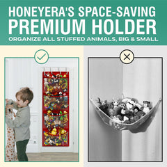 Honeyera breathable mesh pockets keep stuffies fresh and visible for quick find.