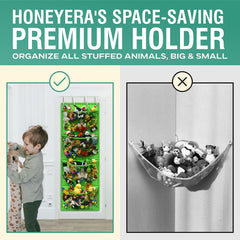 Honeyera door-storage unit saves floor space while blending with bedroom decor.