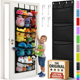 Honeyera Original stuffed animal storage over-door bag with mesh pockets keeps toys accessible