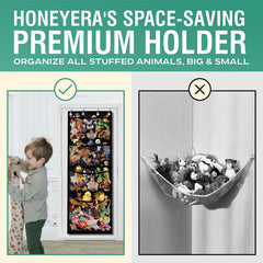 Honeyera Original over-door hanging organizer with metal hooks for quick toy organization