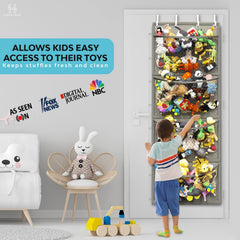 Honeyera stuffed animal organizer with breathable mesh pockets preserves plush freshness.