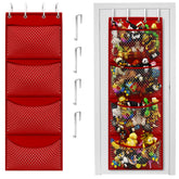 Honeyera superhero red over-door organizer with pockets for kid-friendly toy storage.