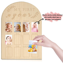 hongpar My First Year Photo Display monthly milestones layout supports a clear growth timeline.