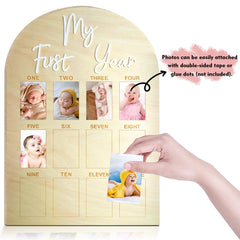 Hongpar neutral wooden frame fits gender-neutral nursery decor and party themes