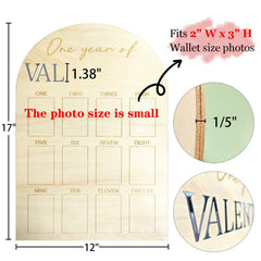 Hongpar photo board setup for 2x3 photos enabling easy monthly milestone display.