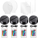 Honoson 4pcs 3D night LED base lights with ambient glow