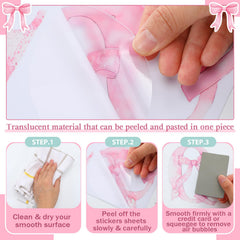 Honoson ABC stickers with pink bow accents on wall for classroom charm