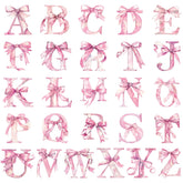 Honoson alphabet wall decals in pink bow watercolor style brighten walls without painting