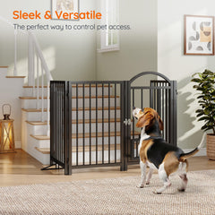HOOBRO dog gate folded with hinges shows easy storage potential