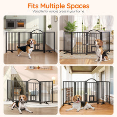 HOOBRO 4-panel gate unfolded into Z shape demonstrates versatile barrier layout