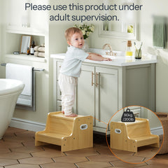 HOOBRO step stool handles help kids rise safely to reach sinks.