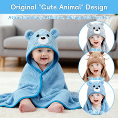 hooded-towels-80x80-cosy-detail the 80x80 cm hooded towels wrap babies warm after baths.