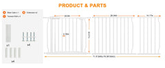 HOOOEN width-extension demonstrates fit range 71.5–76.38 inches across openings.
