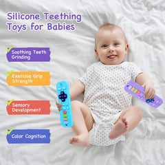 Hooku teether with textured bumps offering tactile stimulation for teething