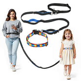 HOOMTREE safety waist leash belt worn by child during outdoor walk for supervision.